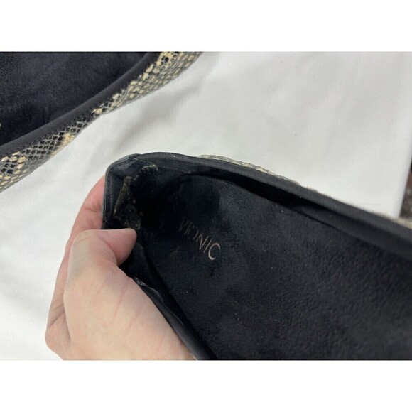Vionic Minna Ballet Flats Size 6.5 Black Cream Reptile Print Leather Cap Toe - Picture 14 of 16